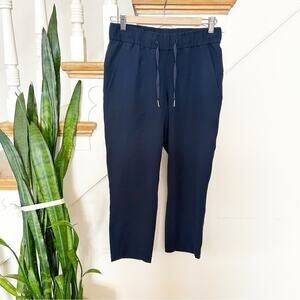 Lululemon Womens Navy Blue Elastic Drawstring Waist Casual Track Pants Sz 4